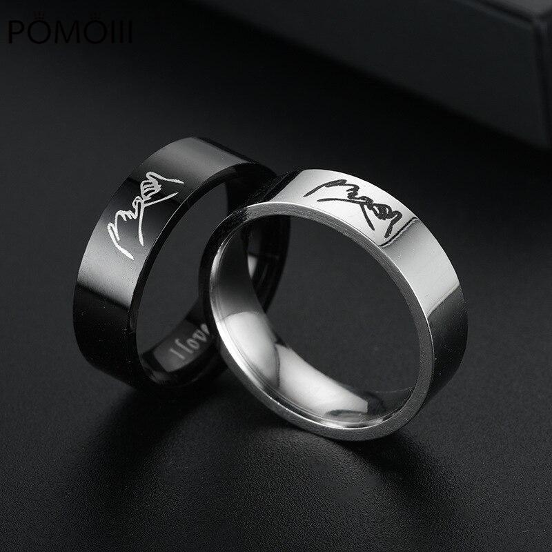 Кольца из нержавеющей стали с буквами Hand In Hand Love Anillos Para Pareja Винтажные подарки для мужчин Оригинальное кольцо для женщин