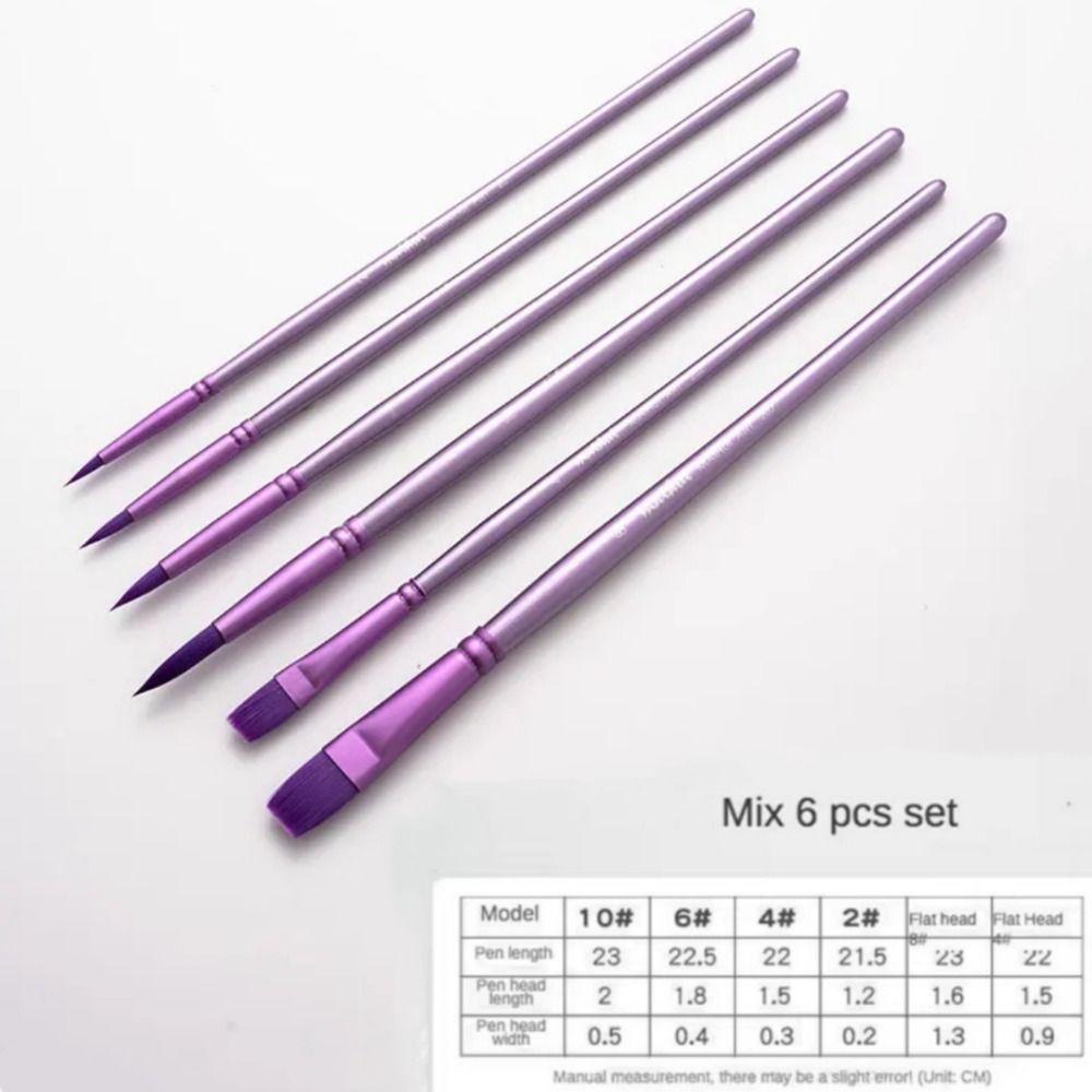 4/6 шт. Мягкий волос Ручная роспись Акварель Нейлон Материал для рисования Новая акварельная кисть Подарок