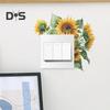 Sunflower Switch Sticker Removable Self-adhesive Waterproof PVC Living Room Bathroom Light Switch Wall Socket Outlet Decoration Decal