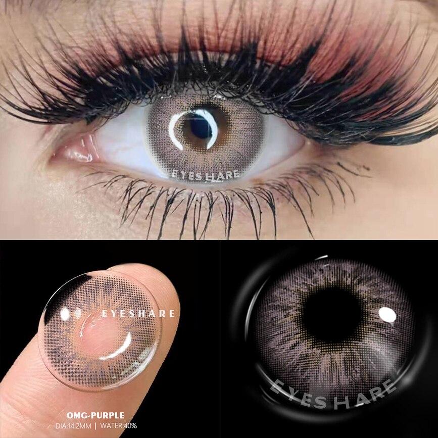 Eyeshare Natural Color Contact Lenses 1pair Yearly Blue Green Brown Gray Beauty Pupils Cosmetic