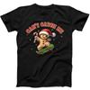 Christmas Gingerbread Santa Skating Funny Gift Black Tee T Shirt 183