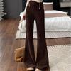 Corduroy Draped Bell-bottom Pants for Women In Autumn, Winter, Early Spring, New Retro High-waist Slim Casual Trousers