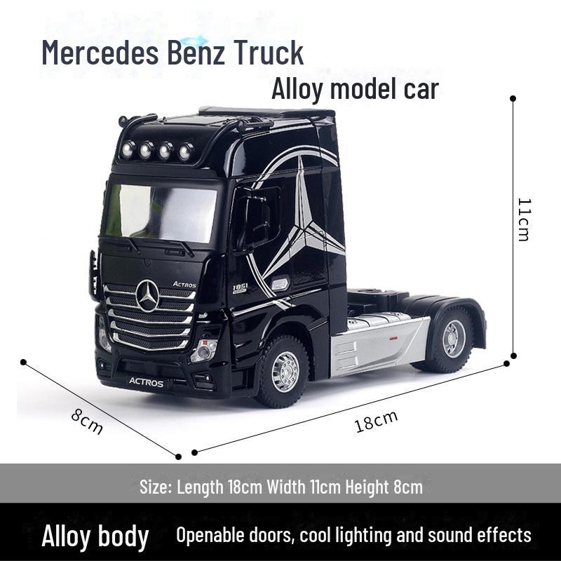 Хенг Тэн 1:24 Модель грузовика Mercedes-Benz со звуком, светом и 2 открывающимися дверями для мальчиков.