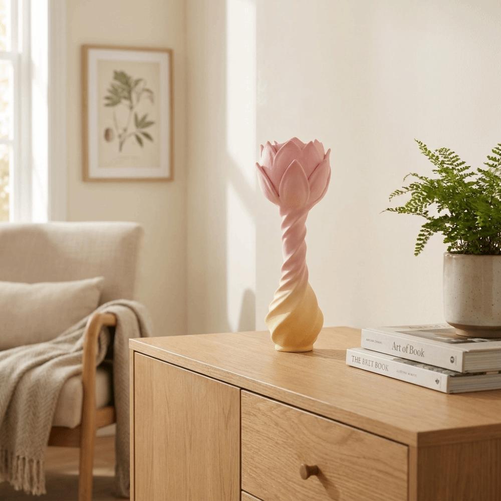 Creative Lotus Desktop Ornament 3D Printed Lotus Tall Decoration Fireplace Mantels