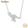 Танциз S925 серебряное ожерелье женское корейское модное маленькое кулон в виде динозавра цепочка на ключицу Ins Прохладный ветер животное серебряные украшения