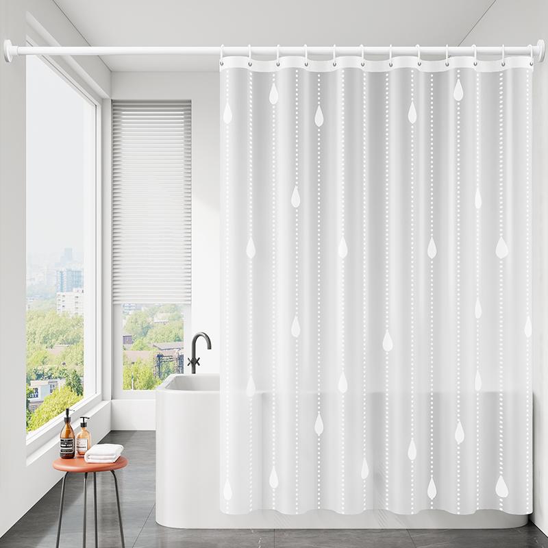 Shower Curtains Transparent PEVA Fabric Bathroom Curtain Waterproof Modern Style with Hooks Shower Curtain for Toilet 200cm