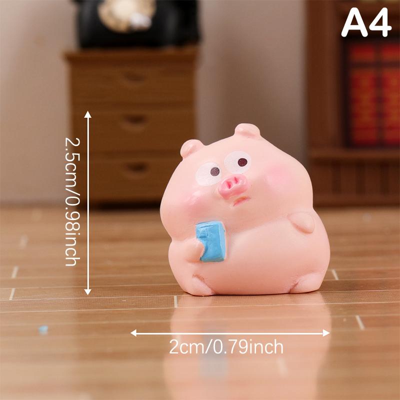 Статуэтки Миниатюры Мультфильм Милый Поросенок Микро Ландшафт Украшения Для Украшения Дома Декор Комнаты Настольные Украшения Автомобиля