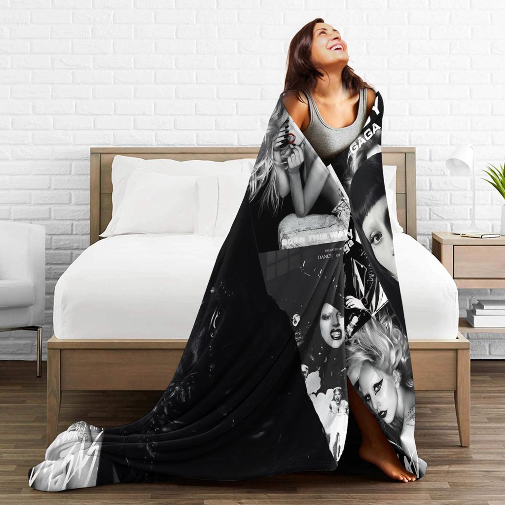 Travel Lady Gaga Mayhem 2025 Album Throw Blanket Flannel Bedspread For Couch Bed Street Trend Sofa Bed Cover