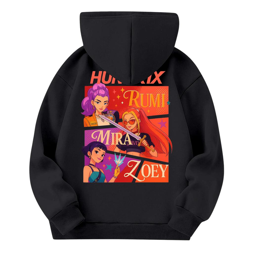 Child Fashion Lightweight Long Sleeve Pullover With Pockets  Print Hoodie