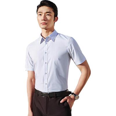 Мужская летняя рубашка в полоску с коротким рукавом, стиль business casual, 2025
