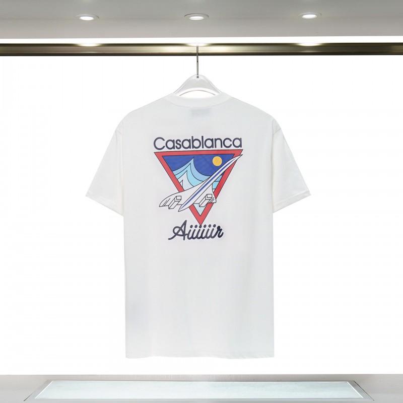 Casablanca Short Sleeve T Shirt Men Women Hip Hop Style Casual Top Cotton Blend