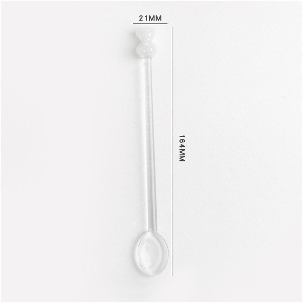 Креативный молочный десерт в японском стиле ложка мишка красочная прозрачная стеклянная ложка милая ложка для перемешивания кофе с длинной ручкой