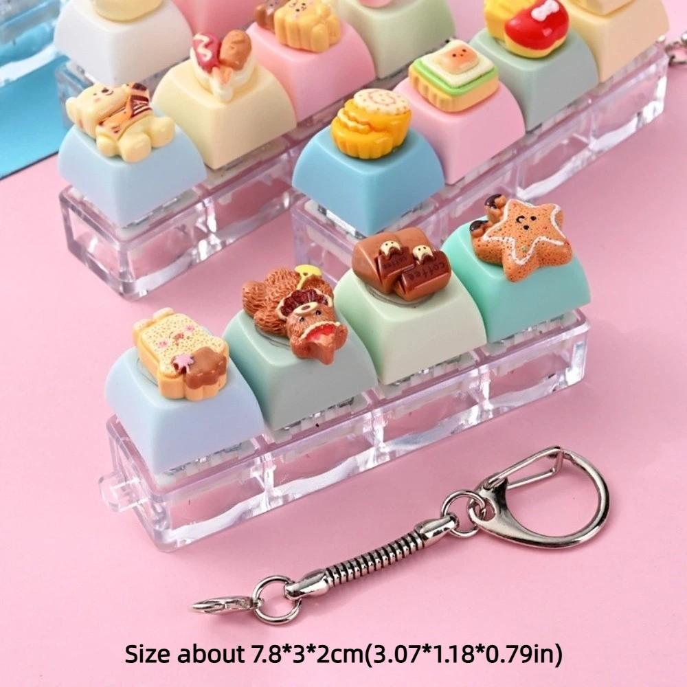 Bear Keycap Anti-stress Toy Pendant 4 Key Fidget Keychain Mini Keyboard Pendant Decompression Gift