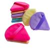 1pc Velvet Triangle Shaped Powder Puff Wet Dry Used Washable Soft Makeup Sponge Tool For Foundation Powder Blusher
