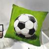 Football Print Pillowcase 2D Soft Black White Green Zipper Home Decor