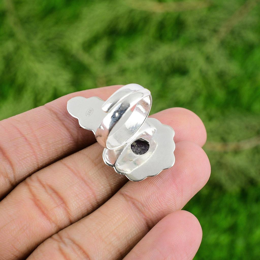 Natural African Amethyst 925 Sterling Silver Daughter New Promise Flower Ring