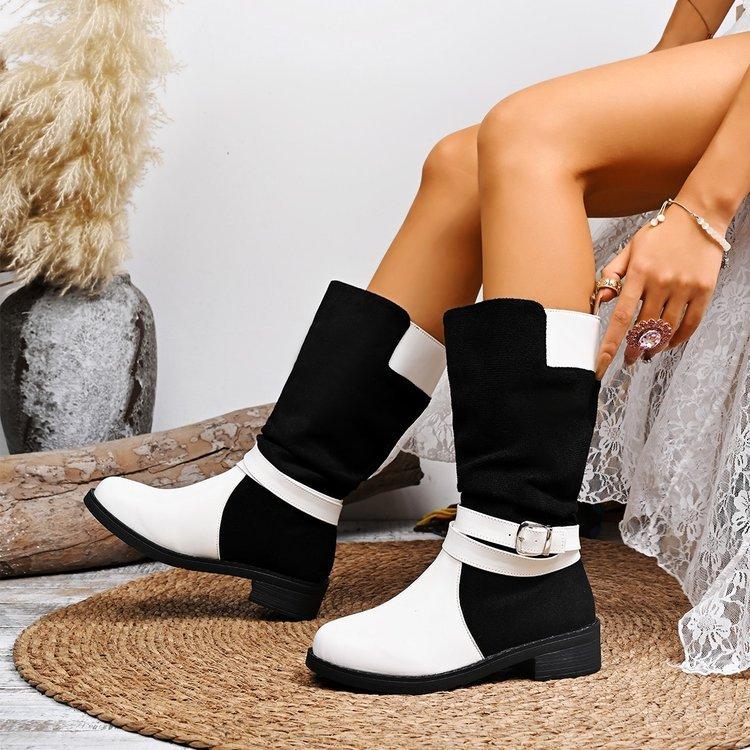 Women's Colorblocking Fashion Lightweight Comfortable Warm Thick Sole Comfortable Anti-slip Cushioning Hiking Travel Sports Casual Martin Boots