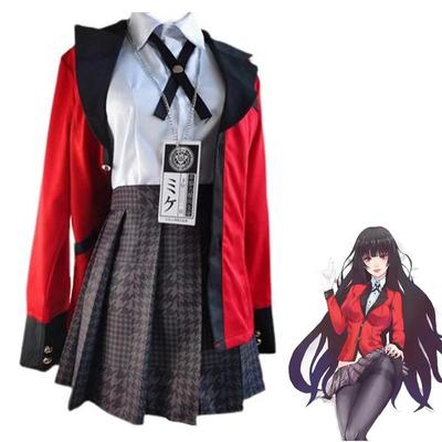 Ysir Kakegurui Jabami Yumeko Косплей Костюм Хэллоуин Саяка Игрок Аниме Школьница Плиссированная Юбка Униформа Полный Комплект