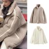 Women's High-Collar Lambskin Coat: Warm, Stylish, Contrast Color, Thick Fashion for Winter