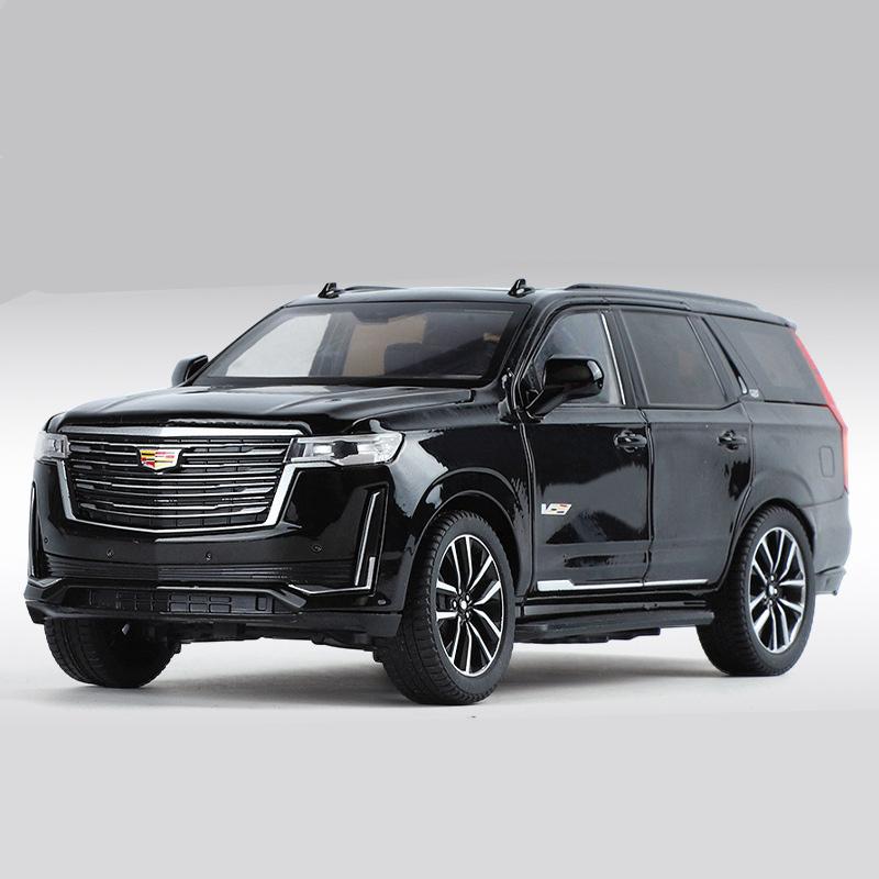 1/24 Cadillac Escalade SUV Alloy Luxy Car Model Diecasts Metal Off-road Vehicles Car Model Simulation Sound and Light Kids Gifts