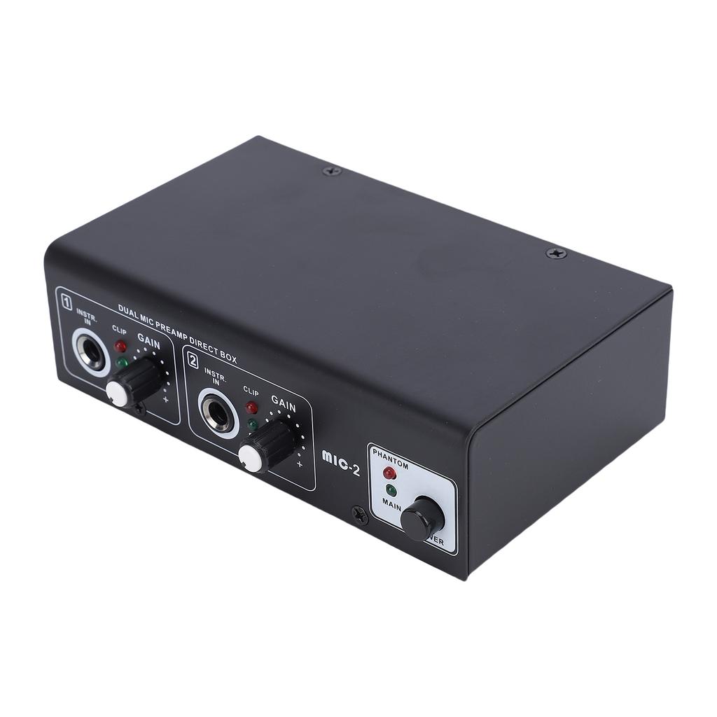 2-канальный микрофонный предусилитель Микрофонный предусилитель Входы XLR Фантомное питание Металлический корпус для записи Живых выступлений США