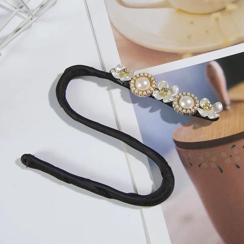 1pc Elegant Pearl Flower Bun Maker Korean Lazy Hair Curler Styling Accessories Hair Style Hairpin Hair Braiding Braider Hairgrip