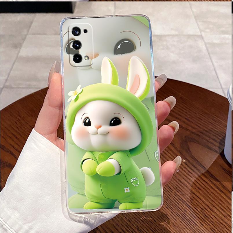 Силиконовый чехол для Realme X7 Pro Прозрачный Роскошный Милый Кролик Любовь Забавный Мягкий корпус для телефона RealmeX7 X7Pro RMX2176 RMX2121 Обложка