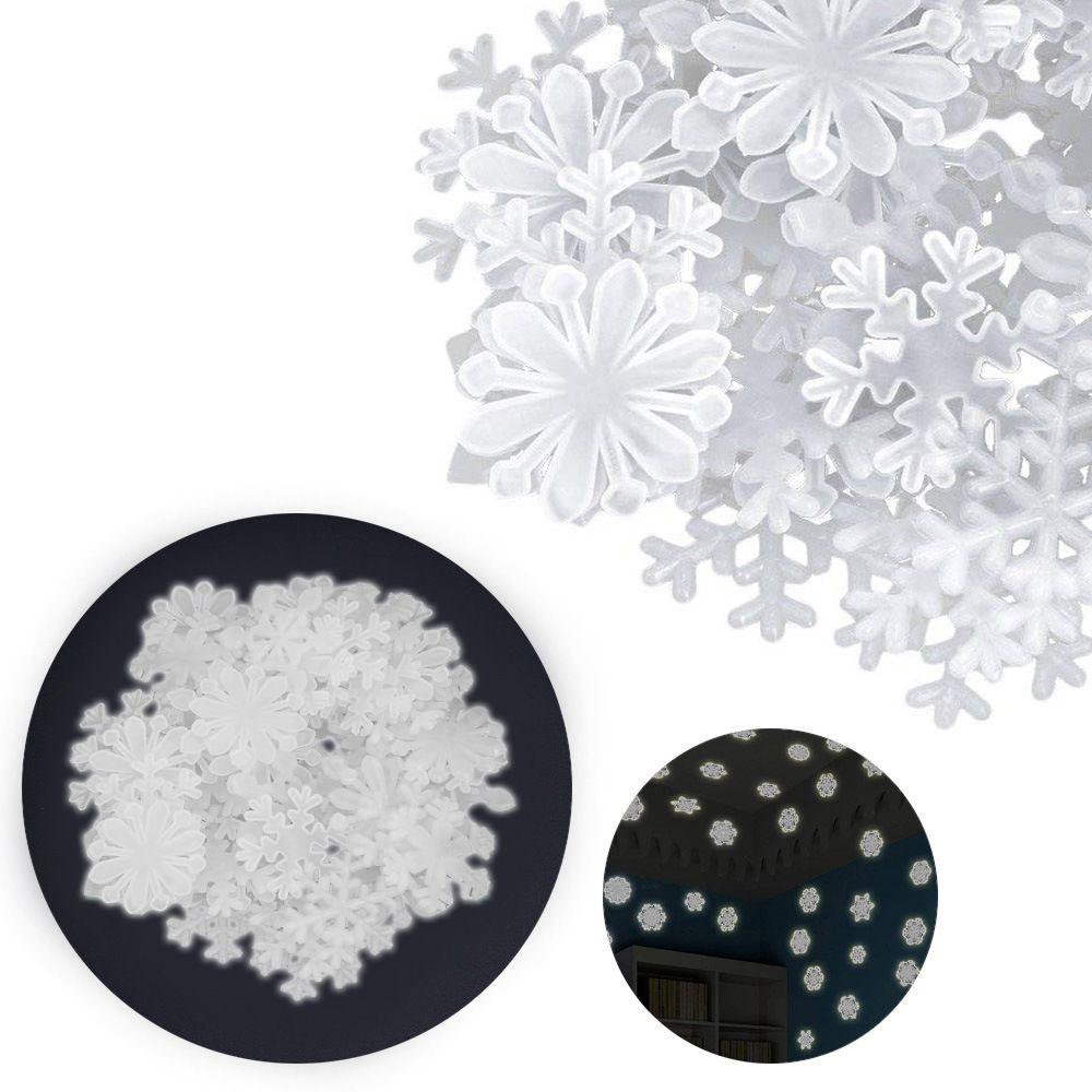 Bedroom Dormitory Decoration Christmas Stickers Wall Stickers Fluorescent 3D Luminous Snowflake