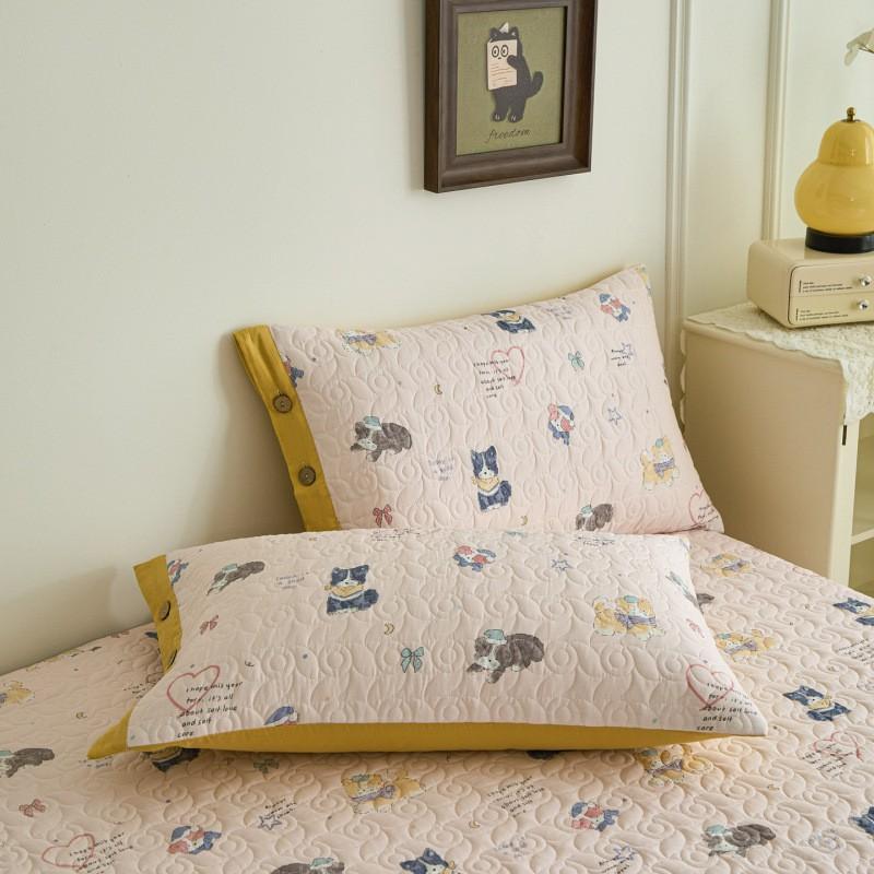 Double Layer Cotton Pillowcase Set 40x60cm 48x74cm 60s Soft Woven Printed Bedding Modern Bedroom