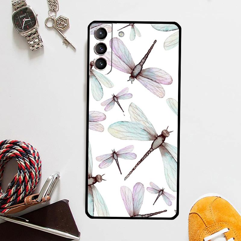 Чехол с узором «Стрекоза» для Samsung Galaxy S25 Ultra S20 S21 S22 S23 Plus S24 Ultra S9 S10 S25 FE Чехол Coque