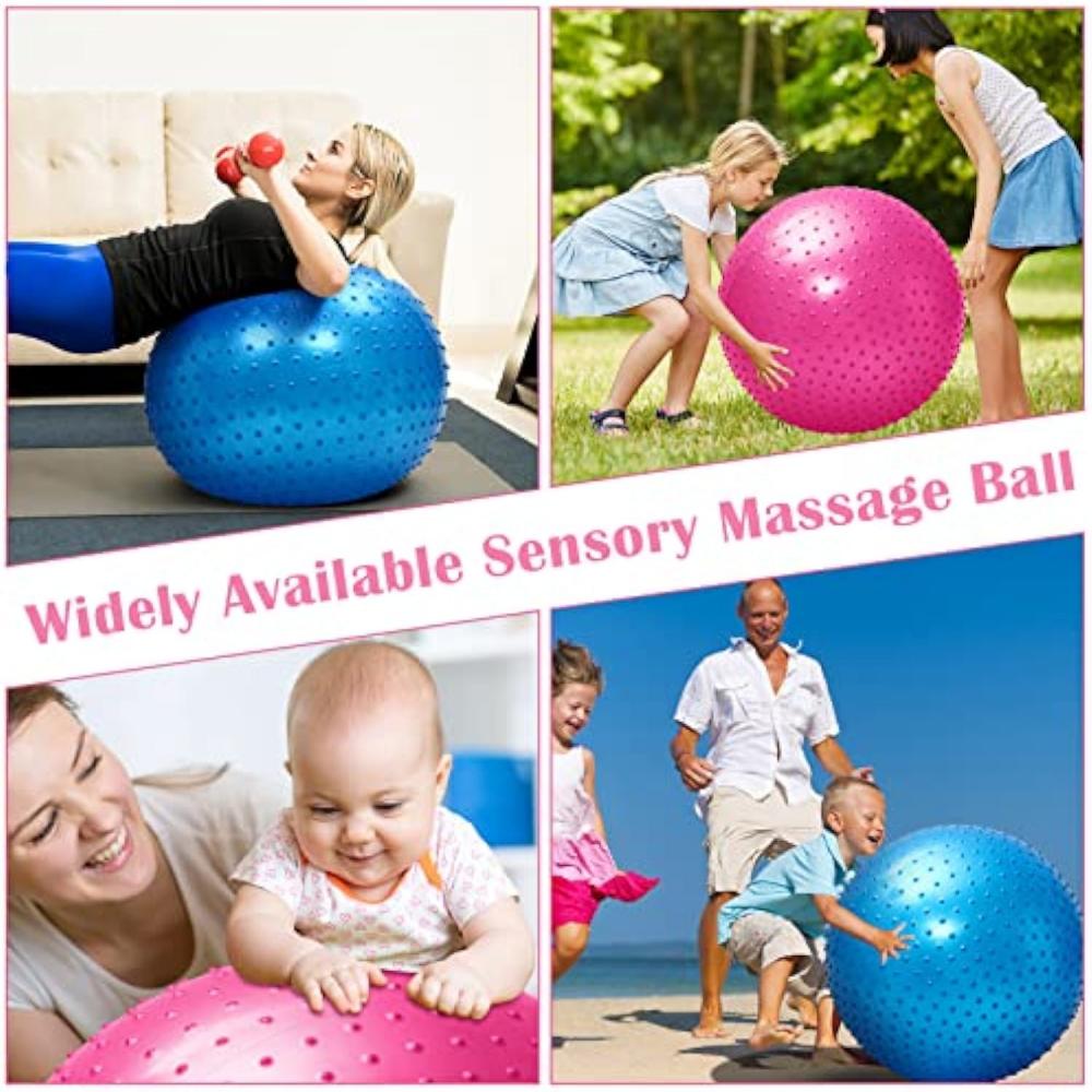 22'' Large Sensory Massage Ball Bouncy Yoga Exercise Ball Big Knobby Balls Large Spiky Ball Inflatable Sensory Balls Outdoor
