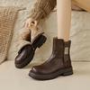 Fashion Autumn Winter New Women's Ankle Boots High Quality Wool Warm Platform Leather Boots British Chelsea High Heels Ladies Snow Boot