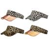 Unisex Leopard Print Visor Cap Adjustable Sun Protection Hat for Golf Outdoor Sports Running Men Women
