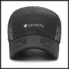 Mesh Cap SPORTS Logo Hat Sports Running Lightweight Quick Drying CA510 [White Fang] Men's Women's (Navy)