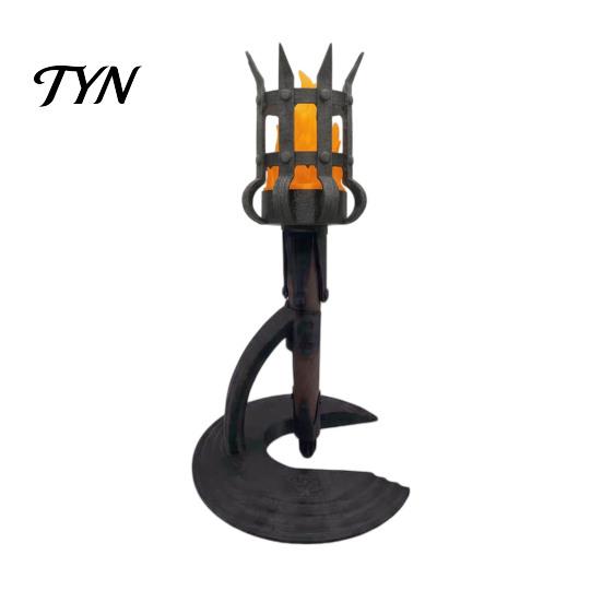 Handheld Torch Light Medieval Wall Lamp, LED Light, Retro Realistic Lamp Flame for Halloween Party Decor, Mardi Gras Indoor Landscaping Ornament