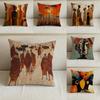 Art Abstract Painting African Living Cushion Cover Natural Linen Pillowcase Set AllinOne Decor for Sofa Bedroom Chair