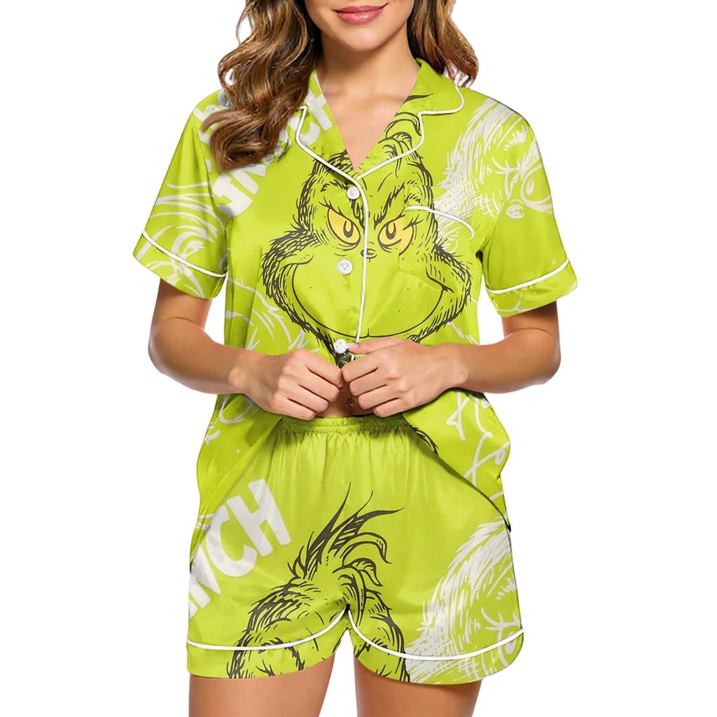 Женский модный домашний пижамный комплект Домашняя одежда Пижама с коротким рукавом Шорты Комплект из двух предметов