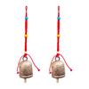 Rustic Handmade Metal Cow Bells Pack of 2, 4inch Bell – Large Vintage Bronze Hanging Bell Wind Chime for Home Garden Christmas Décor