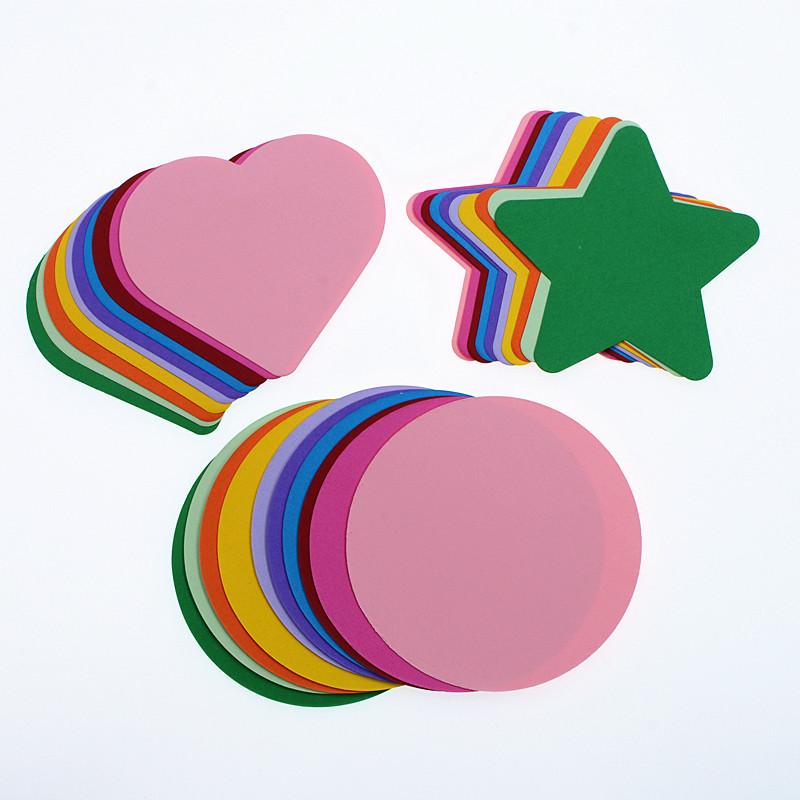 Плотный цветной картон: Формы Сердце, Звезда, Цветущая слива и Круглые формы для детского оригами и поделок