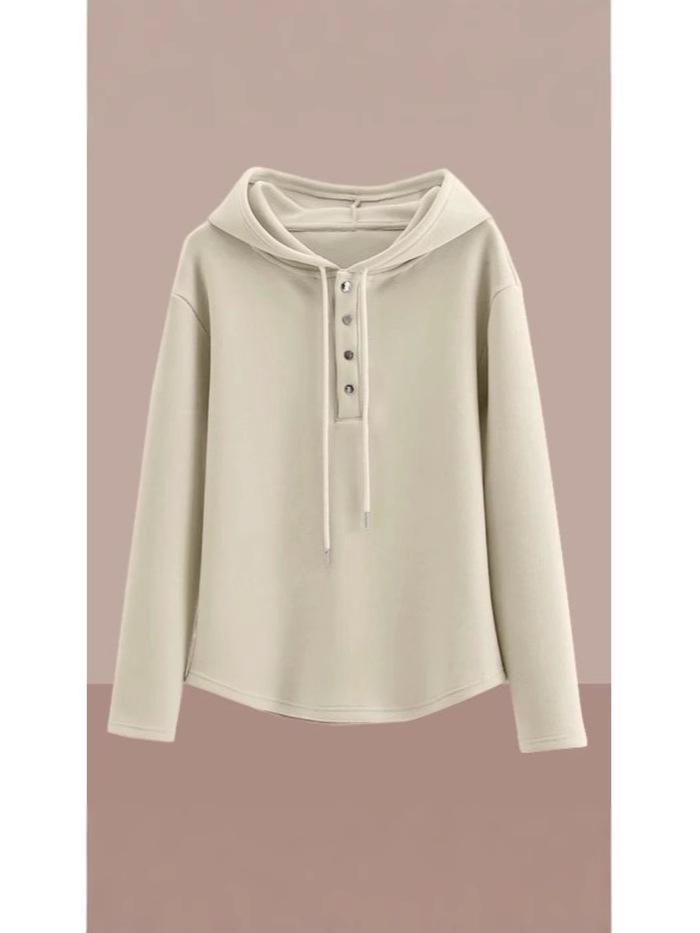 Женский свитшот с капюшоном из немецкого бархата, осень 2025 — стильный короткий топ с длинными рукавами