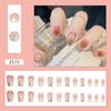 24pcs Detachable Rose Flower DIY French Red Edge Long French Ballerina Fake Nails