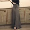 Women Maxi Skirt Adjustable Drawstring High Waist Side Slit Large Hem Long