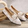 Spring and Autumn Pointed Flat-soled Single Shoes Large Size Fashion Flying Weaving  Casual Women's Shoes