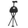 Foldable Crutch with Seat 3 Legs Handle Cane Walking Stick Unisex for Elderly