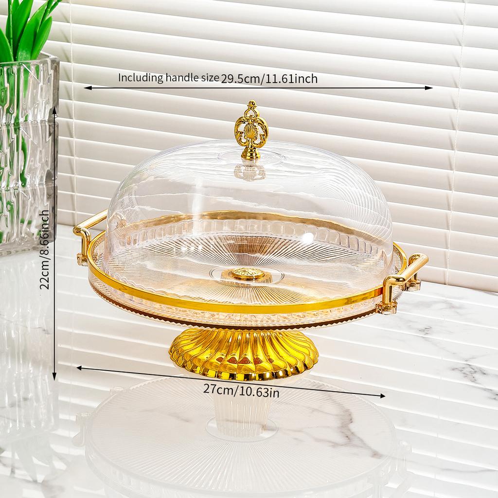 Tall Cake Tray with Lid Dessert Table Display Rack Fruit Tray Transparent Plastic Buffet Bread Dessert Platter