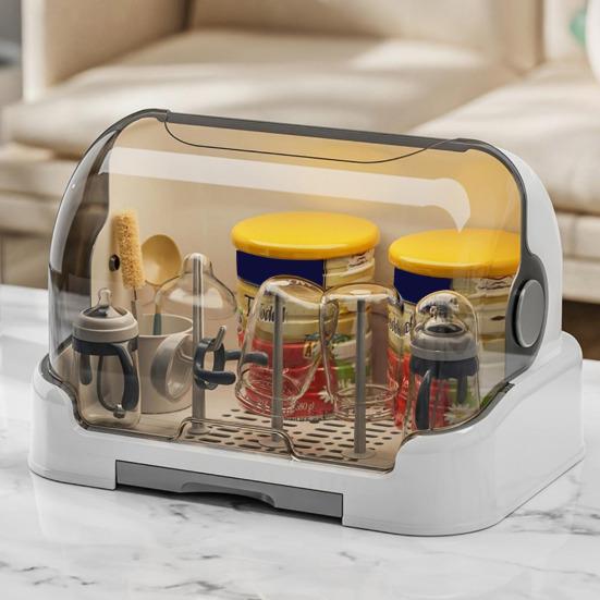 Подставка для сушки детских бутылочек, пылезащитная, большой емкости, прозрачная конструкция, сушилка для детских бутылочек