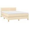 Maison Exclusive - Sommier à lattes de lit avec matelas LED Crème 140x200 cm Tissu