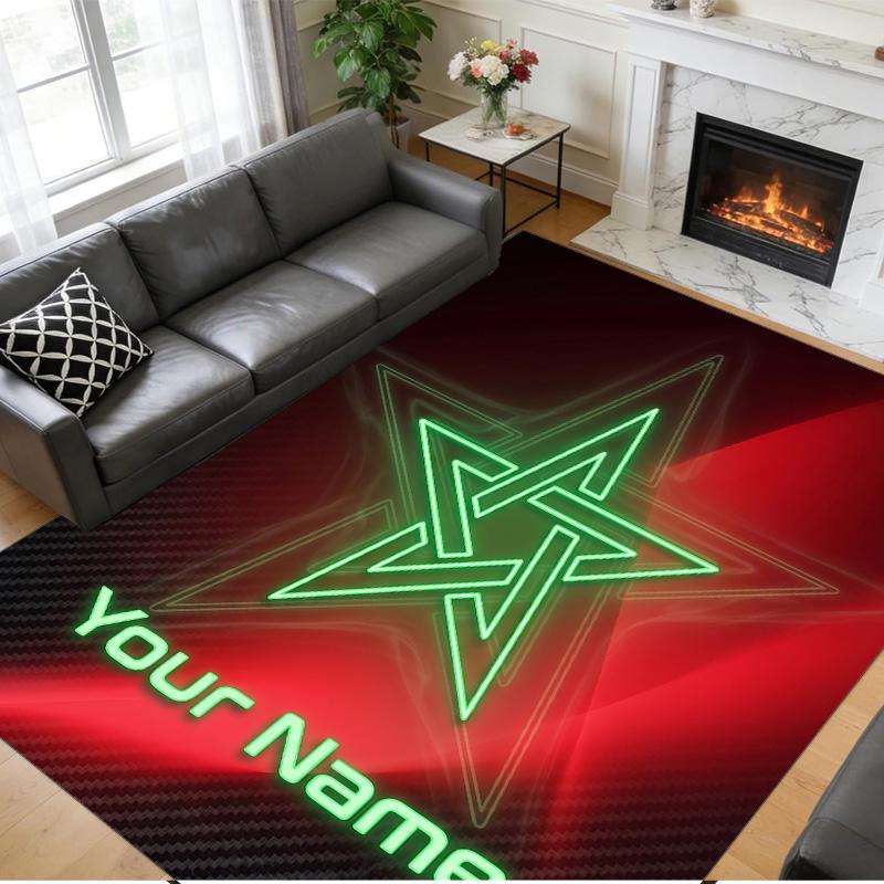 Crystal Velvet Rug Custom Name Text, Soft Non Slip Floor Mat Home DecorMorocco Football