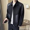 Пальто Мужское Весенне-Осеннее Новое С Пэчворком Высококлассная Куртка Весенняя Мужская Кожаная Куртка