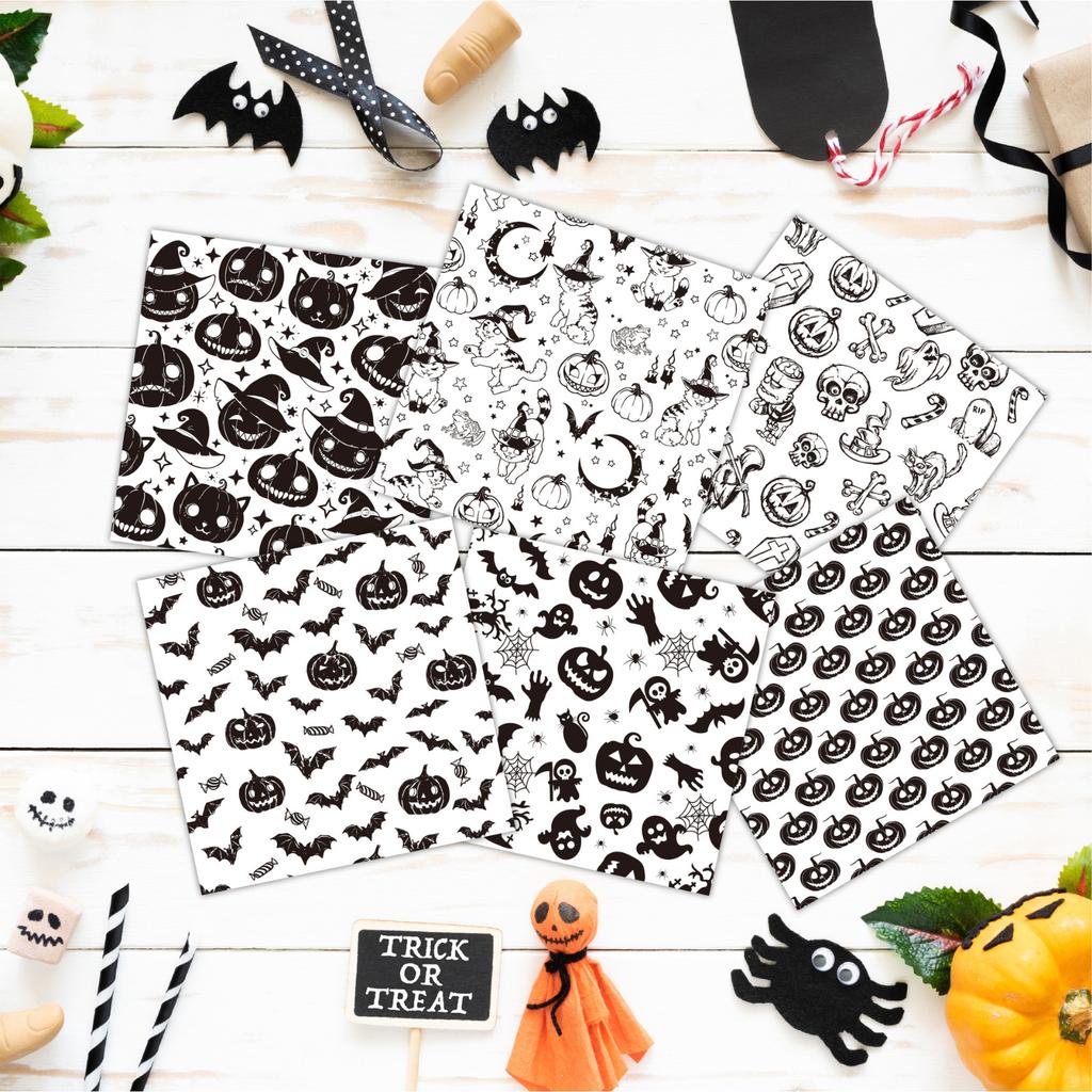 Halloween Pattern Paper Set, Decorative Paper For Card Making, Crafting, Scrapbooking, Decoration